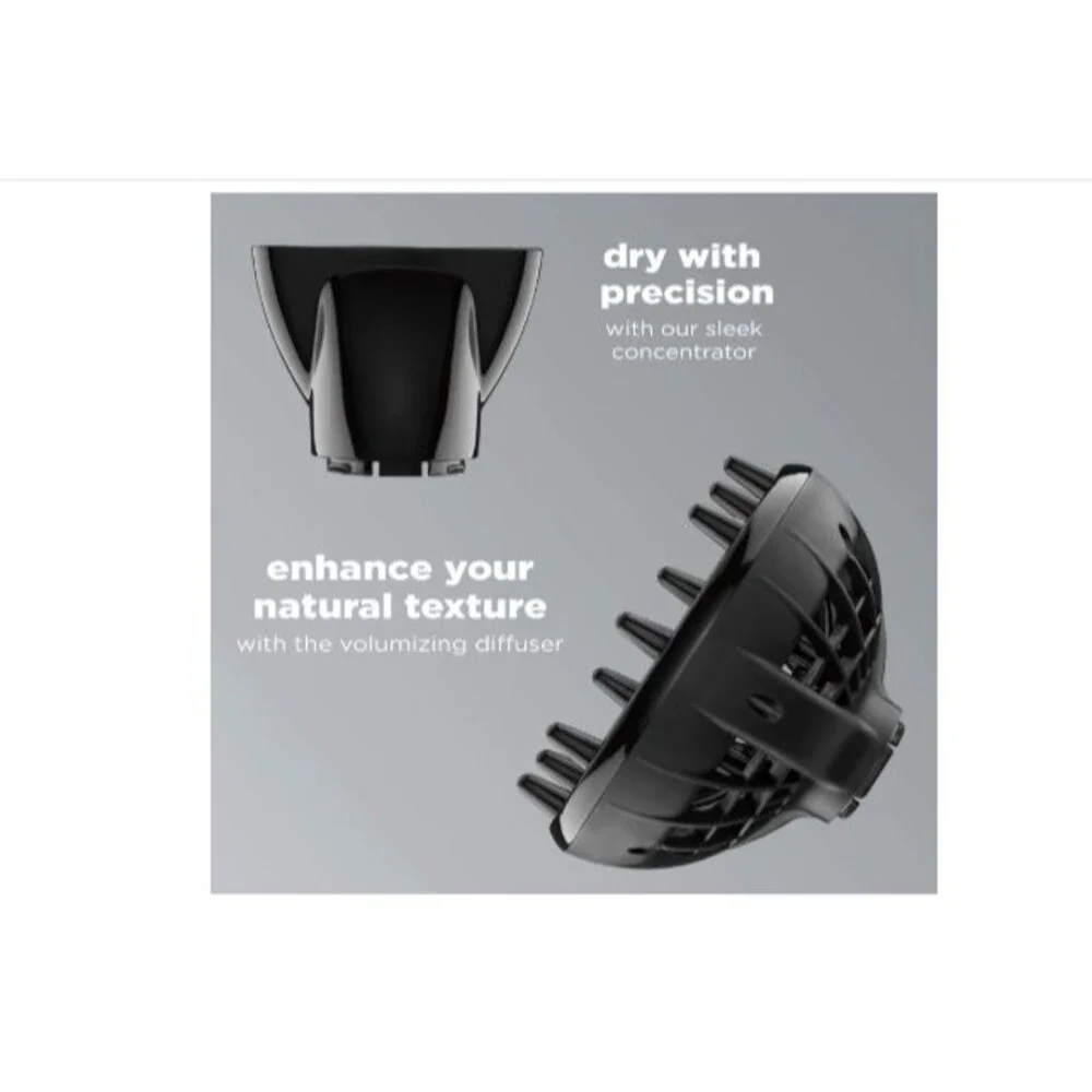 INFINITIPRO BY CONAIR Hair Dryer with Innovative Diffuser Enhances Curls Dark bl